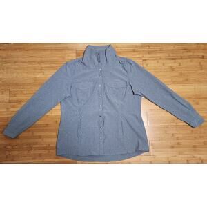 Duluth Trading Womens XL Sol Survivor Jacket Shirt Blue Long Sleeve Roll Tab UPF